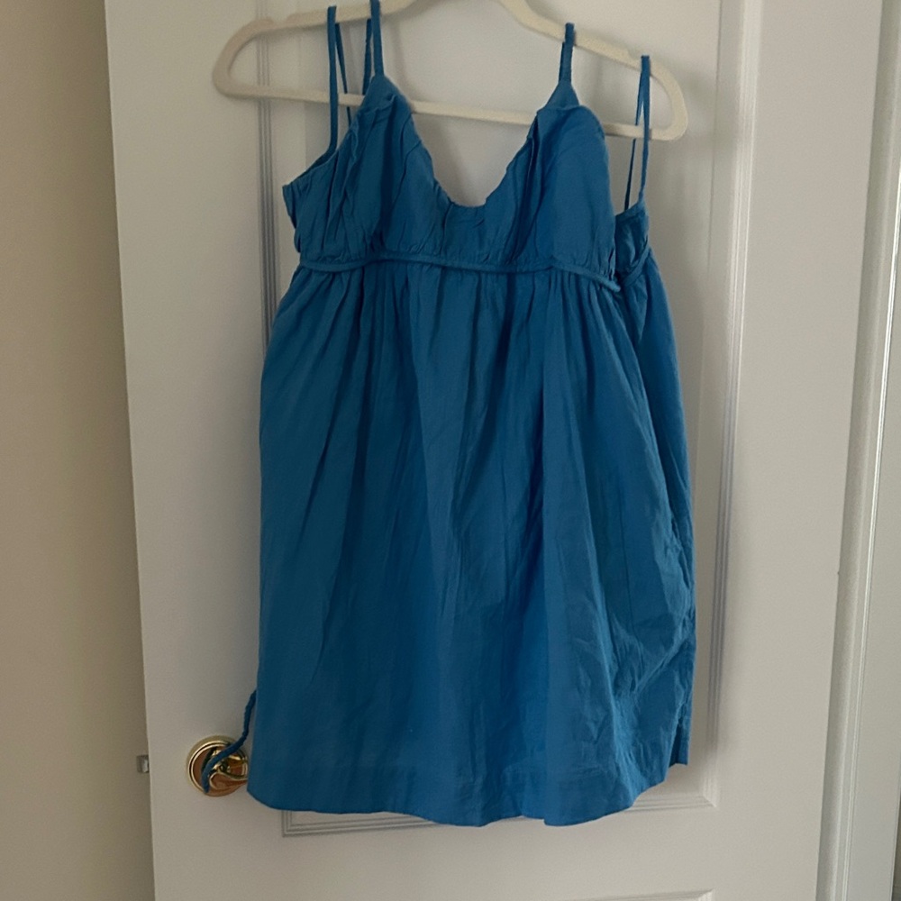 Free People Blue Mini Babydoll dress.